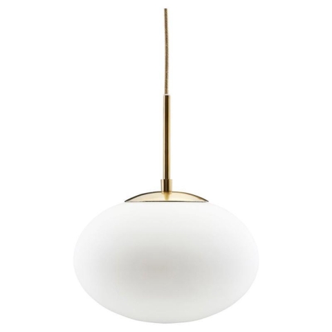 House Doctor - Opaal Hanglamp Ø30cm Wit/Geel Koper
