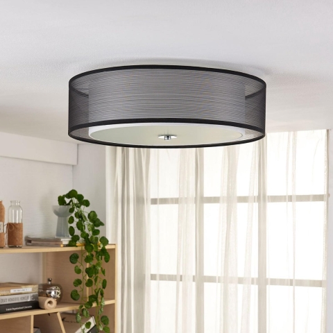 Lindby - Tobia Plafondlamp Black/White/Chrome