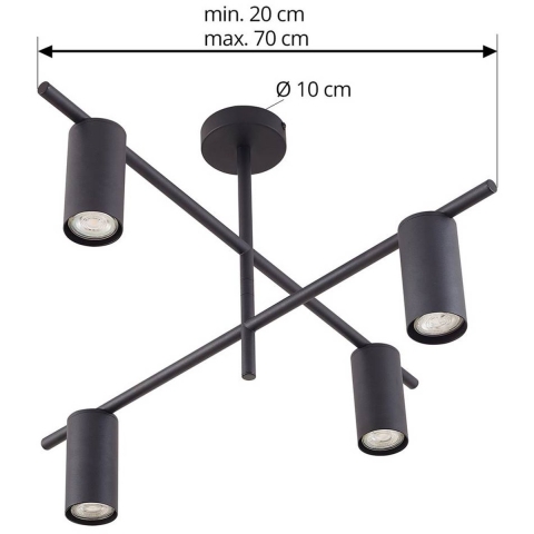 Lindby - Marilou Plafondlamp Zwart