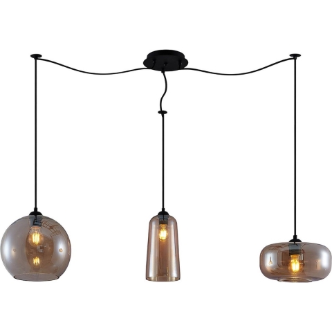 Lucande - Zyli 3 Hanglamp Amber