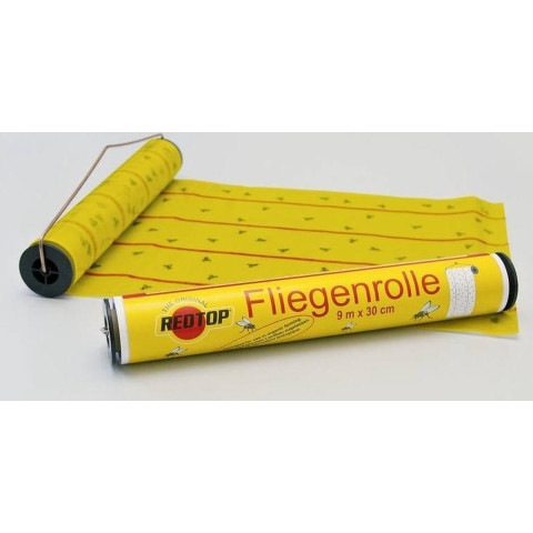 Redtop Fliegenrolle Vliegenval Plakfolie, Lokstof (l x b) 9 m x 0.3 m Geel 1 stuk(s)