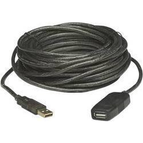Manhattan USB-kabel USB 2.0 USB-A stekker, USB-A bus 10.00 m Zwart 150248