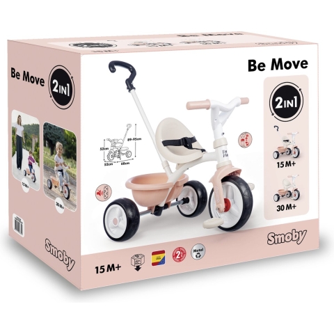 Smoby - Be Move - Driewieler - Roze - Vanaf 15m.