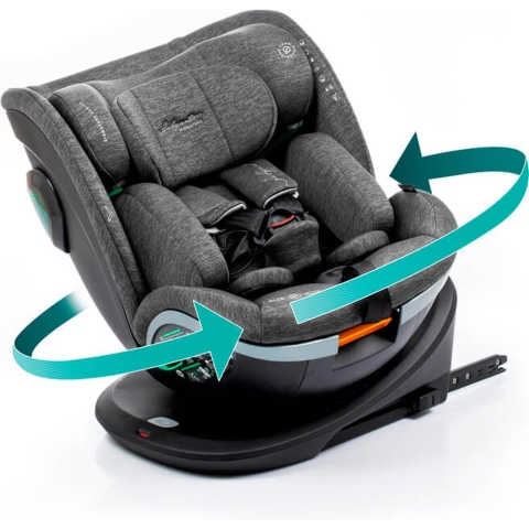Babyauto Xperta i-Size Autostoel - 360° met Isofix - 40 tot 150cm - 0 tot 36kg - Tot 12 jaar - Kleur Grijs