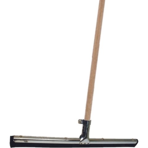 Vloertrekker/douchetrekker voor water metaal/rubber 55 cm met houten steel 130 cm -