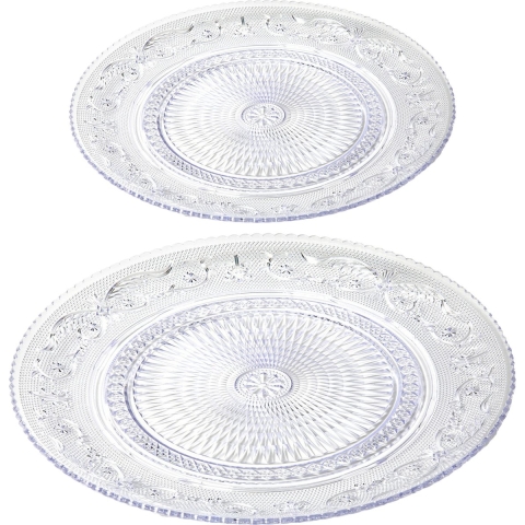 Kunststof borden - set 12x stuks - ontbijt/dinerborden - 18 en 25 cm -