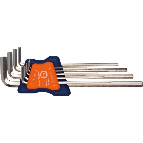 Rotec 9 dlg.Inbussleutelset lang metrisch 1,5 - 10,0 mm (nikkel) - 8804003
