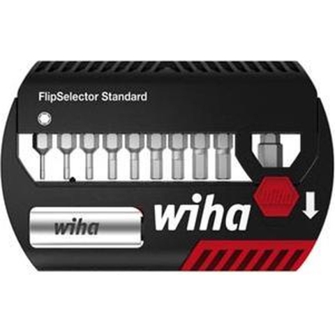 Wiha Bitset FlipSelector Standard 25 mm zeskant 15-delig 1/4" C6,3 met riemclip in blister - 39059 - 39059