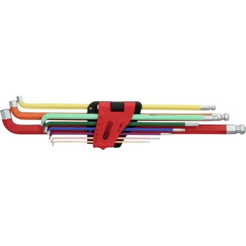 KS Tools 151.4560 Inbus Haakse schroevendraaierset 1.5 mm, 2 mm, 2.5 mm, 3 mm, 4 mm, 5 mm, 6 mm, 8 mm, 10 mm 9-delig