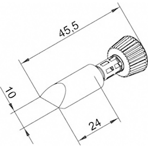 Ersa 0102CDLF100/SB Soldeerpunt Beitelvorm Grootte soldeerpunt 10 mm Lengte soldeerpunt: 45.5 mm Inhoud: 1 stuk(s)
