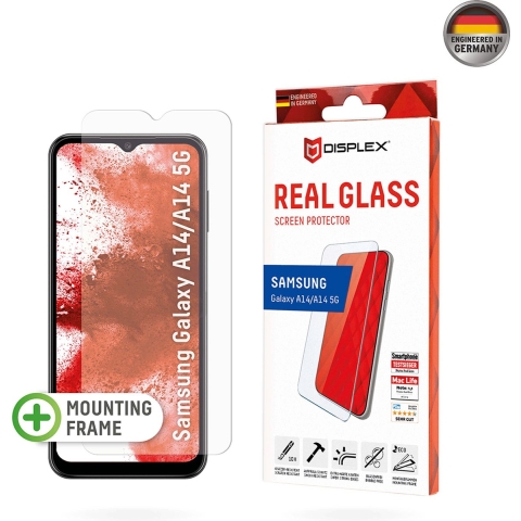 DISPLEX Real Glass 01800 Screenprotector (glas) Samsung Galaxy A14, Galaxy A14 5G 1 stuk(s) Krasvast, Anti-vingerafdruk