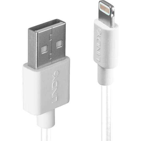 LINDY USB-kabel USB 2.0 USB-A stekker, Apple Lightning stekker 0.50 m Wit 31325
