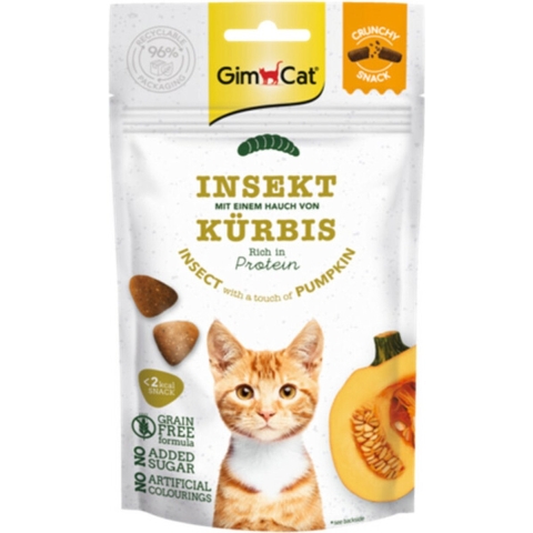 12x GimCat Crunchy Kattensnack Insect&Pompoen 50 gr