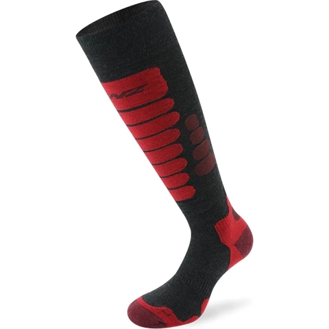 Lenz Skiing 3.0 skisokken grijs/rood, 42-44