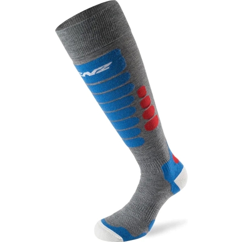 Lenz Skiing 3.0 skisokken grijs/rood/blauw, 39-41