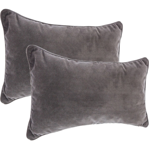 Bank/sierkussens Sophia - 2x stuks - 30 x 50 cm - polyester met rits -