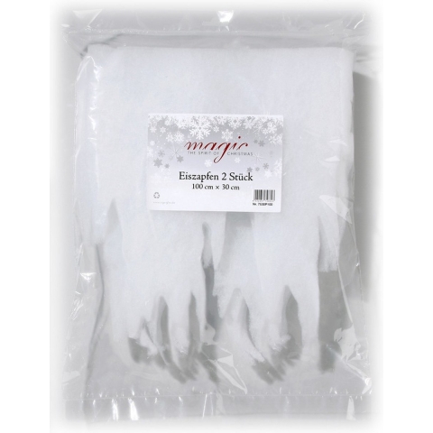 4x Winter decoratie sneeuw/ijspegel randen wit 100 x 30 cm -