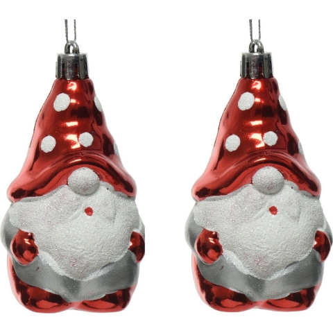 Decoris Kersthangers - kerstman - 10x - kunststof - 8,5 cm -