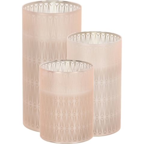 Luxe LED kaarsen in glas - set 3x st - 10, 12,5 en 15 cm - warm wit -