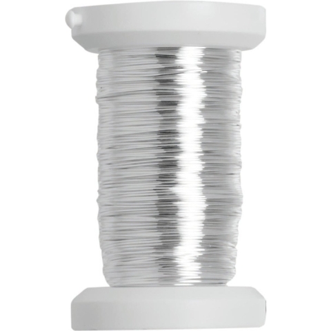 4x stuks zilver metallic bind draad/koord van 0,4 mm dikte 40 meter -