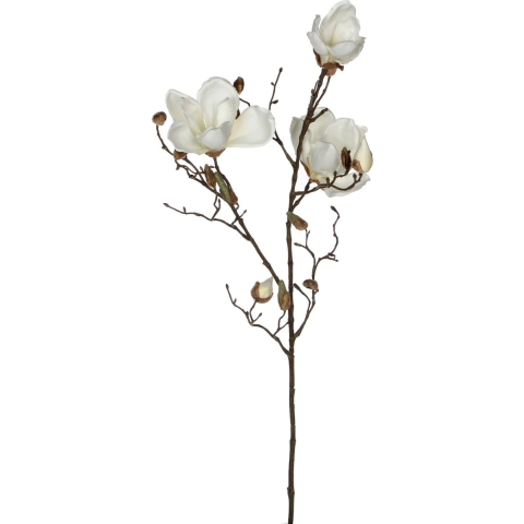 Kunstbloem Magnolia tak - 90 cm - wit - Kunst zijdebloemen -