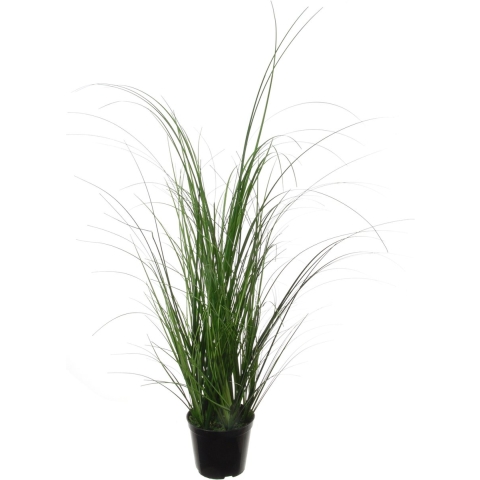 Louis Maes Quality kunstplant - Siergras bush sprieten - donkergroen - H65 cm - in pot -