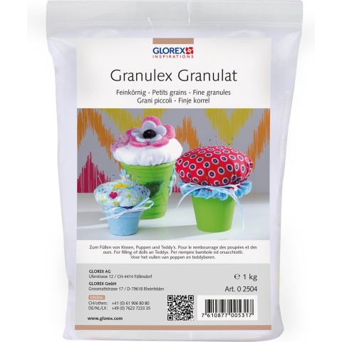 Glorex Hobby vulmateriaal - 1000 gram voor knuffels/kussens - wit - Granulex fijne korrels -