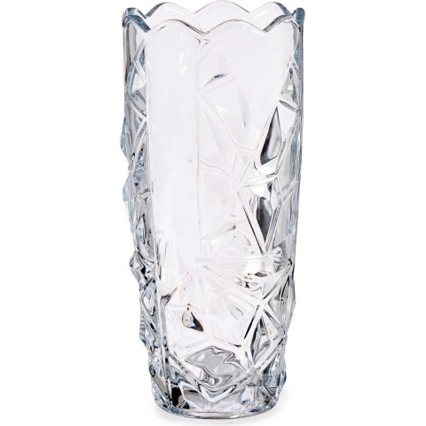 Bloemenvaas - diamant relief - 13,5 x 29 cm - glas - vazen -