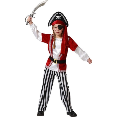 Piraten/zeerover verkleedkostuum - kinderen - rood - carnaval - 4-delig 116 (5-6 jaar) -