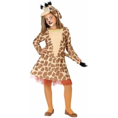 Giraffe verkleedkleding kostuum - Dierenpak - Jurkje - voor meisjes 140 (10-12 jaar) -
