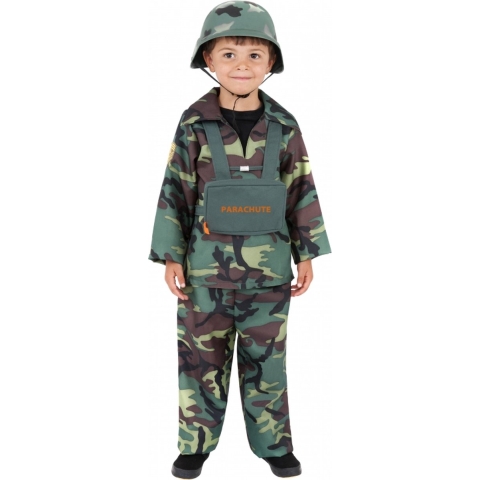 Paratrooper soldaten leger verkleedkleding kostuum - groen - kinderen - stoer - Army 145-158 (10-12 jaar) -