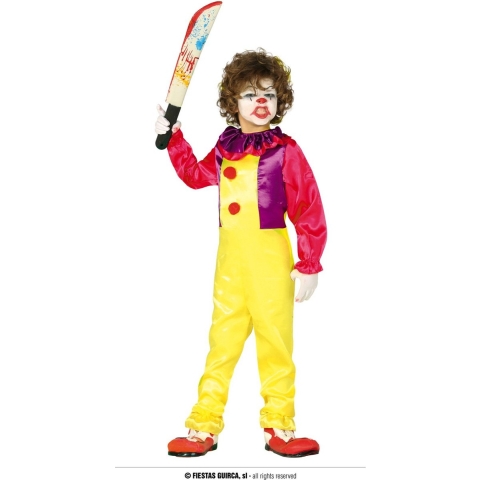 Horror clown Freak verkleed kostuum voor kinderen - Halloween verkleedkleding - Horrorclowns 7-9 jaar (122-134) -