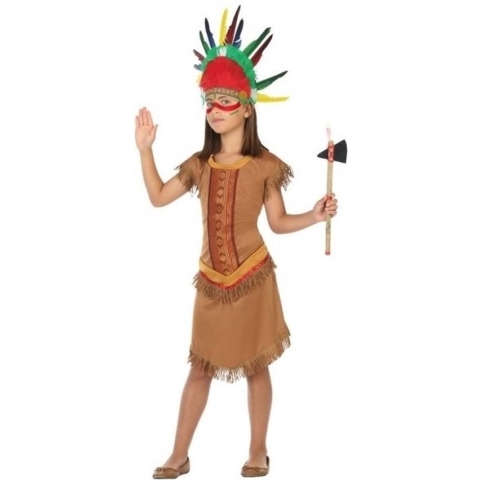 Indiaan/Indianen jurk/jurkje verkleed kostuum voor meisjes 140 (10-12 jaar) -