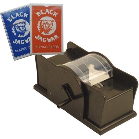 Set kaarten schudmachine met hendel / 2 pakjes speelkaarten -