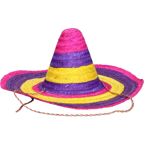 Set van 2x stuks grote gekleurde verkleed sombrero hoeden 50 cm -