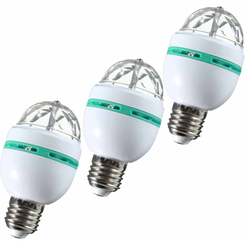 Pakket van 3x stuks disco lampen/lichten E27 fitting 30 effecten -