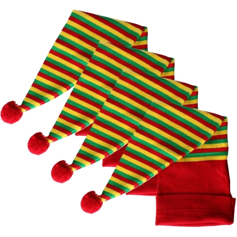Set van 4x stuks verkleed slaapmutsen rood/geel/groen -