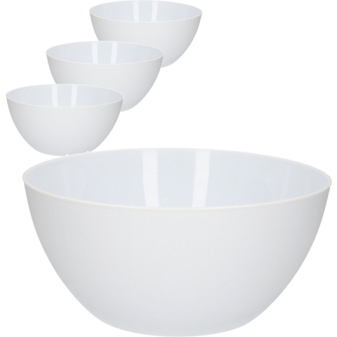 4x Grote serveerschalen/kommen wit 25 cm -