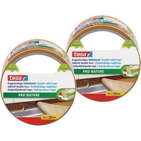 4x Tesa dubbelzijdig tapijttape rollen pro nature 5 meter -