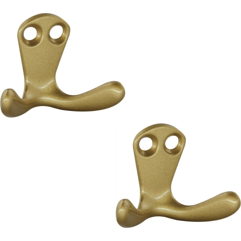 Kapstokhaak - 4x - goud - aluminium - 2,2 x 3,3 cm - wandhaak - jashaak -