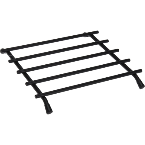 4x Metalen zwarte pannenonderzetters vierkant 20 cm -