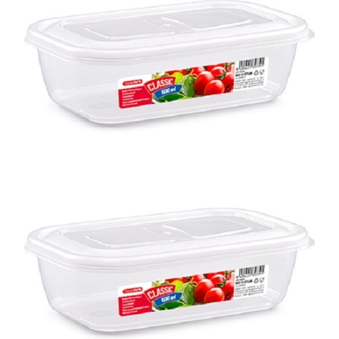 Plasticforte Vershoudbakje - 10x - vriezer en magnetron - 0,6L - kunststof - mealprep -