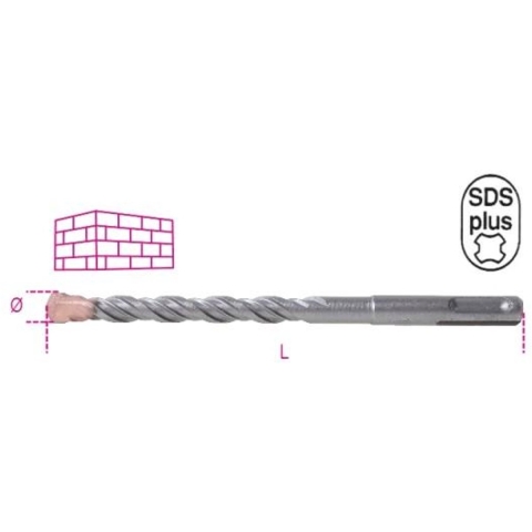 Beta Hamerboren met SDS-plus aansluiting, gefreesde schacht met hardmetalen snijplaten 419 12X260 - 004190068