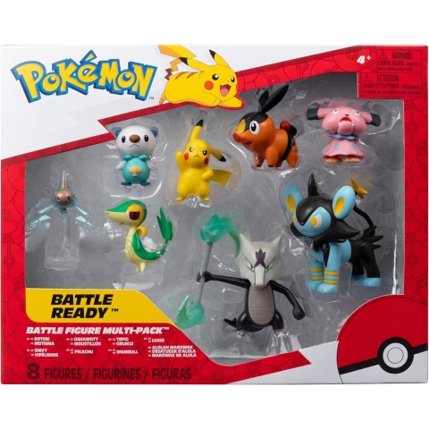 Pokemon Battle Figure - Multi Pack (Tepig, Oshawott, Snivy with Stand, Rotom with Stand, Pikachu, Snubull, Alolan Marowak, Luxio