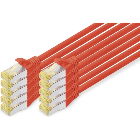 Digitus DK-1644-A-010-R-10 RJ45 Netwerkkabel, patchkabel CAT 6A S/FTP 1.00 m Rood 1 stuk(s)