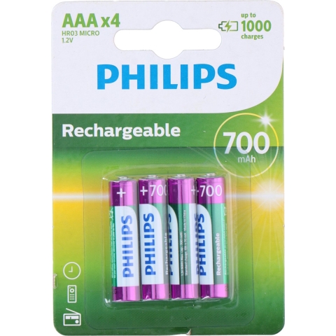 Philips HR03 Oplaadbare AAA batterij (potlood) NiMH 700 mAh 1.2 V 4 stuk(s)