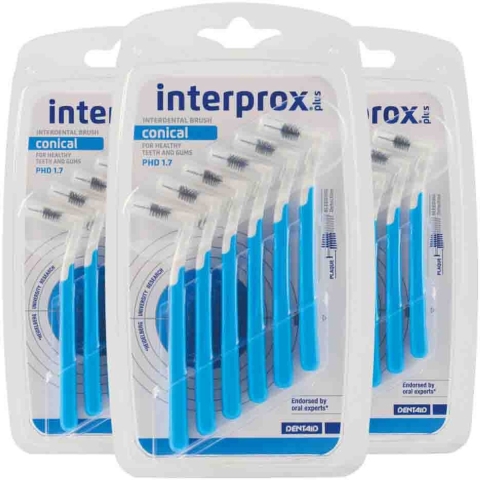 3x Interprox Ragers Plus Conical Blauw PHD 1.7 6 stuks