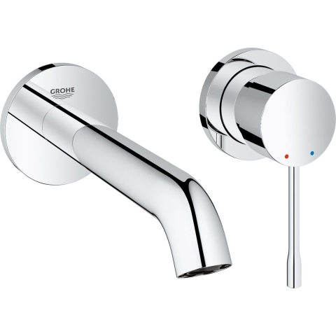 GROHE Essence New Wandgemonteerde Inbouw Wastafelkraan - afbouwdeel - exclusief inbouwdeel - chroom - Waterbesparend