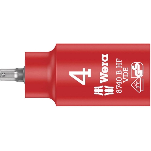 Wera 8740 B VDE HF Binnenzeskant Zyklop Bitdop, geïsoleerd, met 3/8"-aandrijving, met vasthoudfunctie, 4 x 55 mm - 05004900001