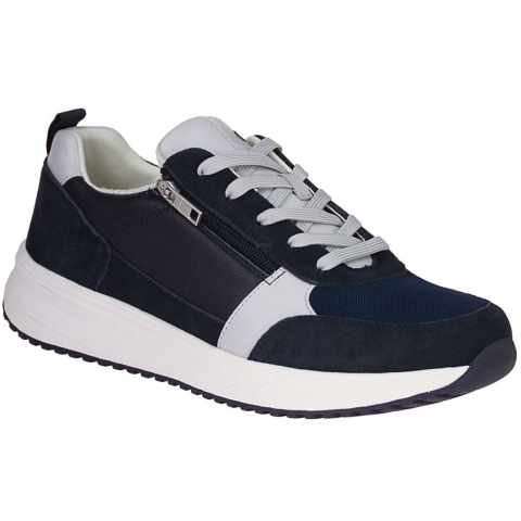 Waldläufer 784001 Velours Mesh Flat Veterschoenen